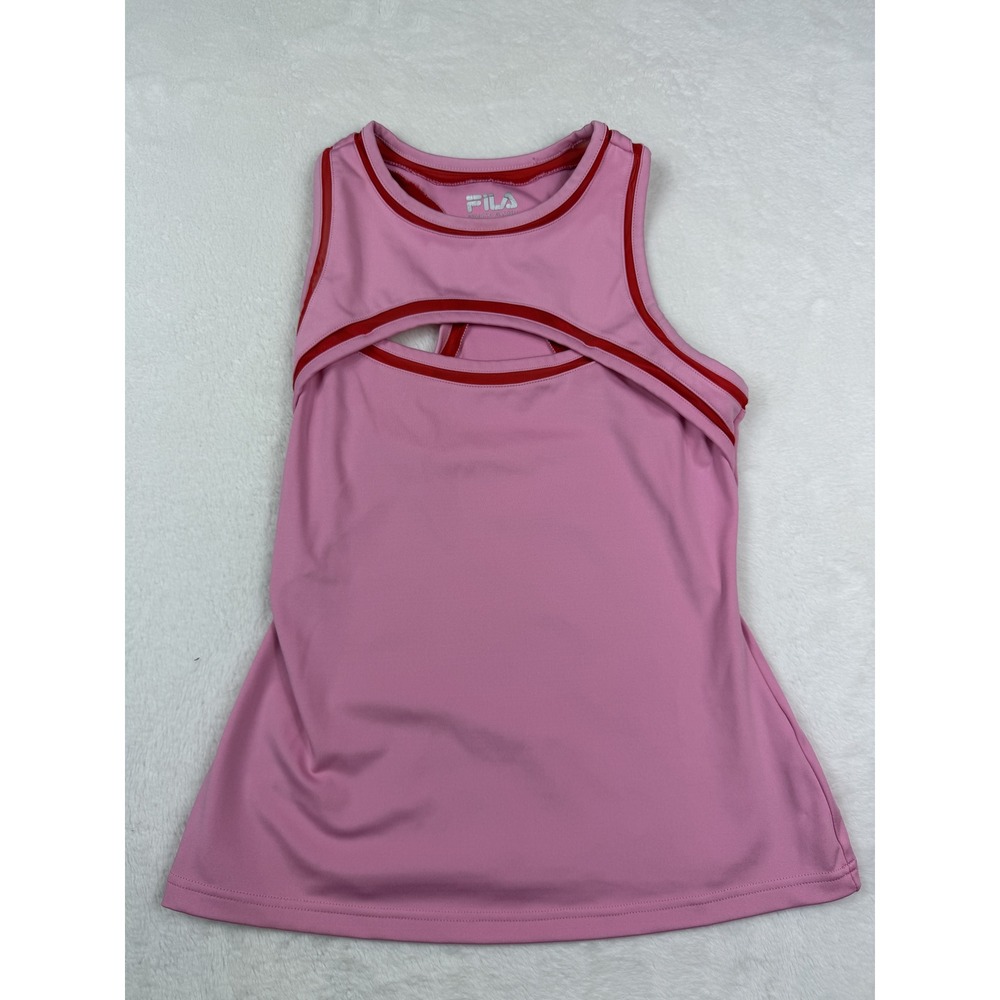 FILA x Brandon Maxwell Pink Cutout Racerback Athletic Tank Top XS